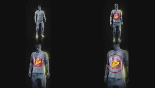 一个人和肝脏的概念垂直3D动画高清在线视频素材下载