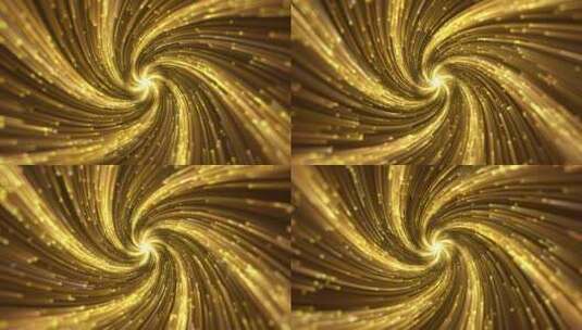 金色粒子条纹隧道扭曲高清在线视频素材下载