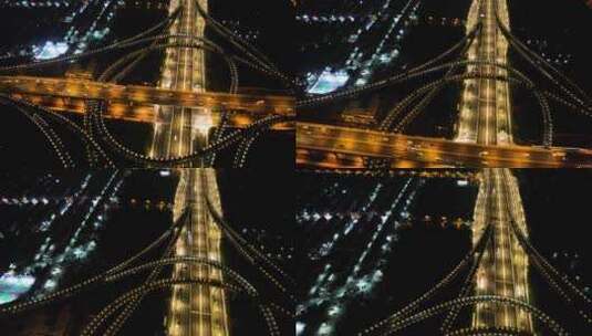 夜晚立交桥车辆车流夜景视频素材高清在线视频素材下载
