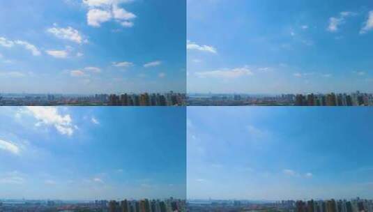 城市蓝天白云风景延时摄影视频素材高清在线视频素材下载
