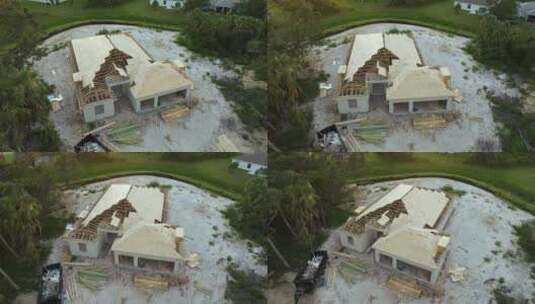 佛罗里达州安静的农村地区正在建造的带木制高清在线视频素材下载