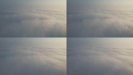 清晨大自然云海之上穿云航拍高清在线视频素材下载
