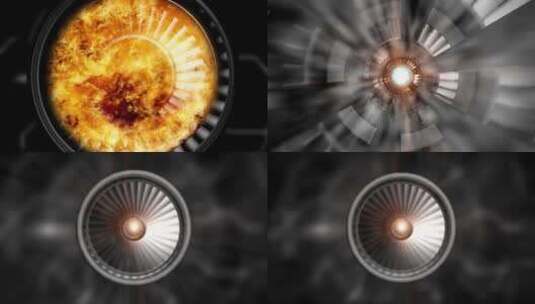 启动燃气轮机或喷气式航空发动机_4K高清在线视频素材下载