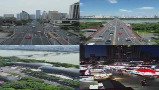 城市风光  城市交通 竖屏航拍高清在线视频素材下载
