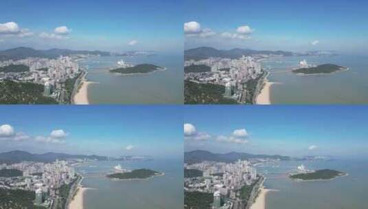 航拍广东珠海大景珠海城市风光高清在线视频素材下载