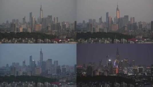 晴天南京城市高楼紫峰延时高清在线视频素材下载
