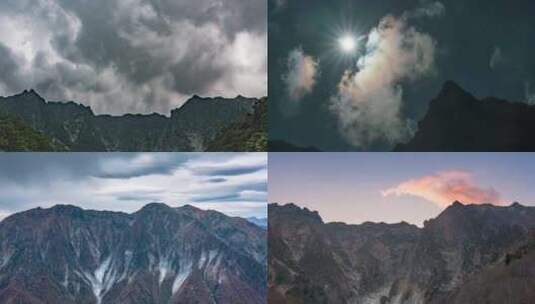 川西西藏山川雪山风景延时高清在线视频素材下载