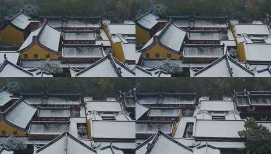 杭州西湖法镜寺雪景高清在线视频素材下载