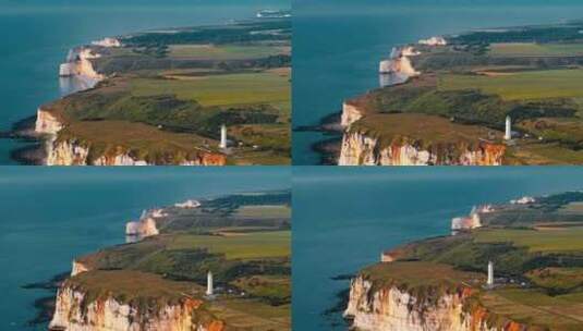 Etretat，诺曼底，海岸，海高清在线视频素材下载