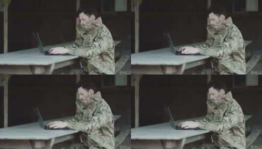 坐着的士兵高清在线视频素材下载