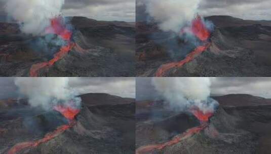 火山喷发的镜头高清在线视频素材下载