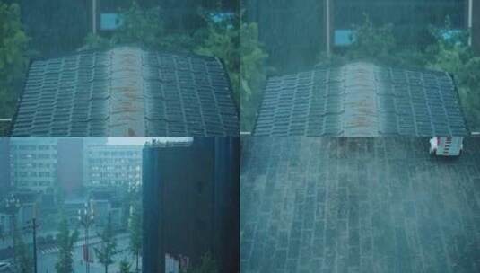 城市下雨暴雨大雨高清在线视频素材下载