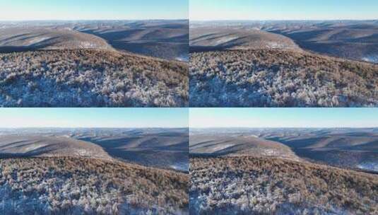 航拍大兴安岭林海雪原风光高清在线视频素材下载