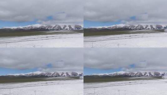 航拍青藏高原青海祁连山脉天境祁连雪山雪景高清在线视频素材下载