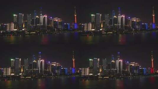 上海浦东外滩夜景航拍【4K】高清在线视频素材下载