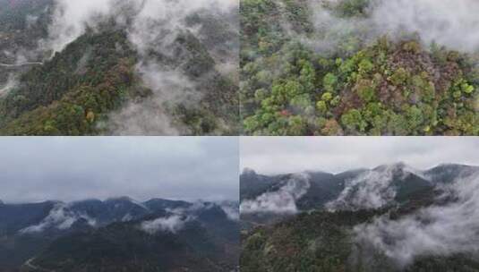山林云雾缭绕航拍全景高清在线视频素材下载