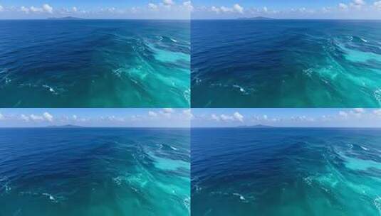 海浪飞溅鸟瞰图大海海洋海水浪花高清在线视频素材下载