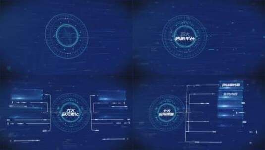 六大科技数据模块分类高清AE视频素材下载