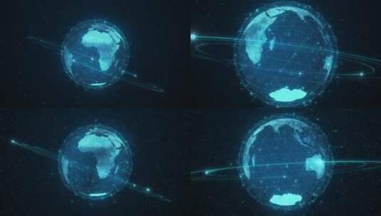 全息地球科技卫星轨道AE模板高清AE视频素材下载