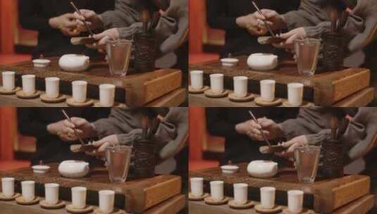 中式茶文化 茶道 禅道 倒茶高清在线视频素材下载