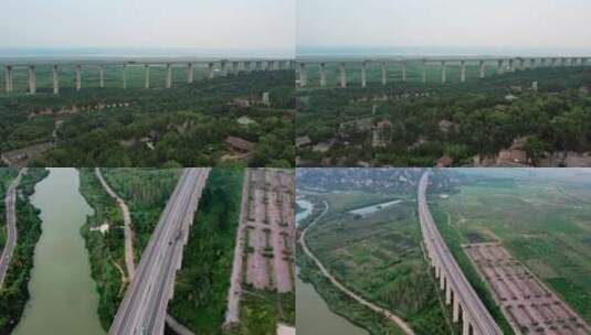大桥道路公路交通桥梁中国基建高速交通枢纽高清在线视频素材下载