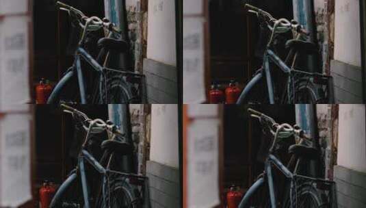 北京胡同里的自行车高清在线视频素材下载