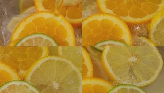 用柠檬和橙子烹饪柠檬水高清在线视频素材下载