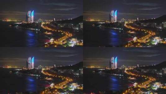 厦门双子塔夜景高清在线视频素材下载