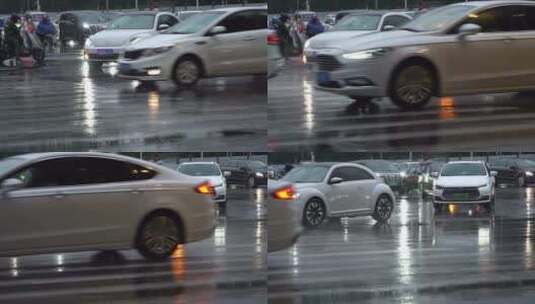 雨天 下雨 城市风光 写意 台风 雨中景色高清在线视频素材下载