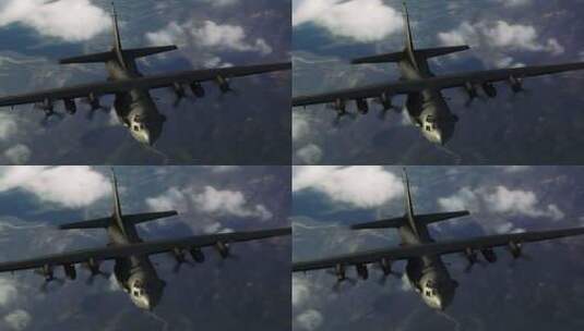 4KC-130高空飞行高清在线视频素材下载