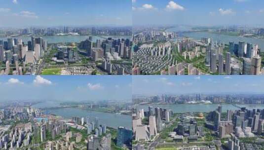 杭州钱江新城中央商务区高楼大厦高清在线视频素材下载