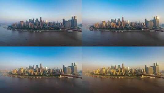 8K重庆城市地标日出日落高清在线视频素材下载
