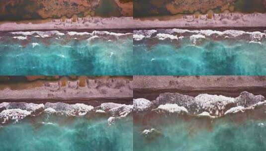 航拍新疆赛里木湖海浪视频素材高清在线视频素材下载