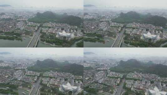 广西桂林城市风光航拍清晨迷雾 (70)高清在线视频素材下载