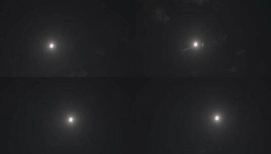 夜晚云层上的月亮延时高清在线视频素材下载