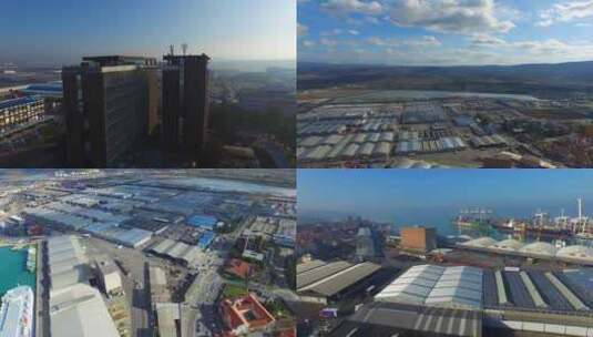 4K航拍港口仓储国际贸易视频素材高清在线视频素材下载