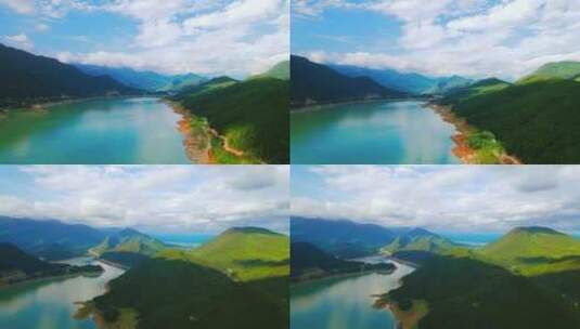 四川江油涪江六峡航拍自然美景高清在线视频素材下载