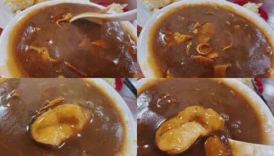 菜饺水煎包油馍头油条泡胡辣汤一组高清在线视频素材下载