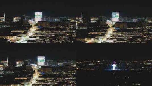 江苏徐州城市夜景灯光竖屏航拍高清在线视频素材下载