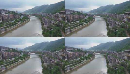 航拍贵州遵义仁怀茅台镇赤水河风光高清在线视频素材下载