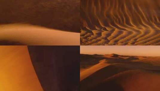 震撼甘肃沙漠风景航拍干燥旅游风景一望无际高清在线视频素材下载