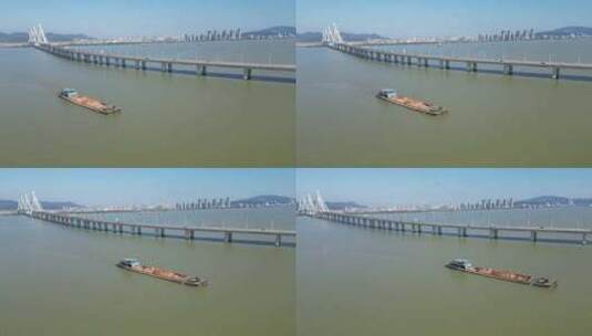 珠海洪鹤大桥航拍风光高清在线视频素材下载