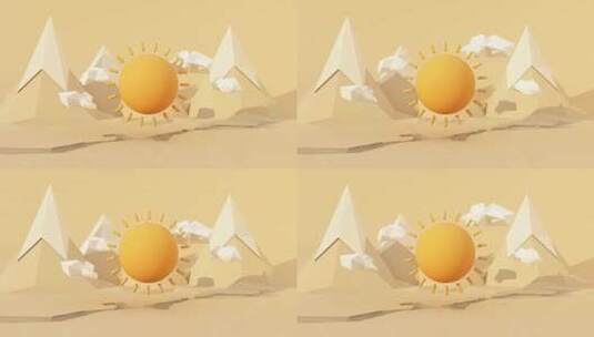 日照金山3d动画高清在线视频素材下载