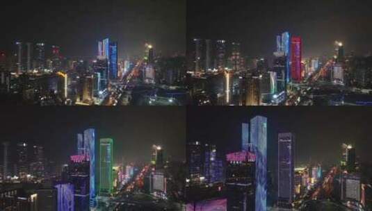 航拍车公庙城市夜景高清在线视频素材下载