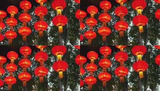 南京夫子庙老门东景区新年氛围中国红灯笼高清在线视频素材下载