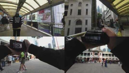 香港扫街摄影师第一视角高清在线视频素材下载