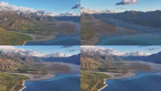 延时航拍新西兰库克山自然风光高清在线视频素材下载