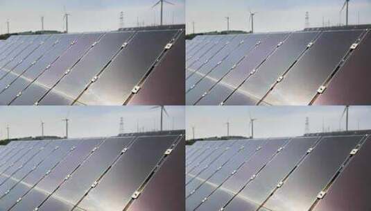 光伏风力发电新能源多晶硅太阳能固定移动高清在线视频素材下载