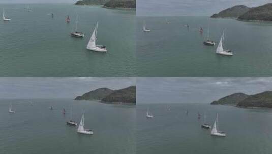 4K航拍游艇帆船（未调色未剪辑版本）2高清在线视频素材下载