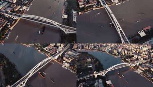 上海卢浦大桥航拍高清在线视频素材下载